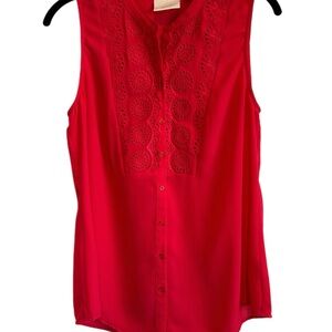 Maeve Red Buttoned Blouse